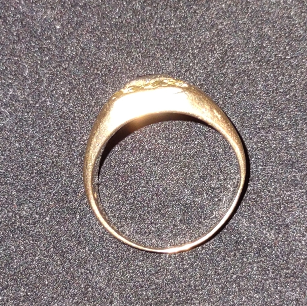 MEN'S heavy gold nugget ring with stone - Picture 5 of 7